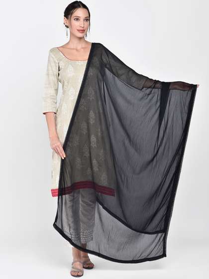 Dupatta Bazaar Black
                      Solid Dupatta