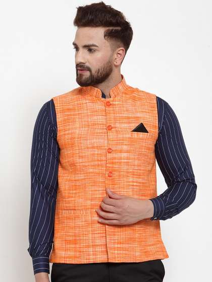 KLOTTHE Men Woven Design Nehru Jacket