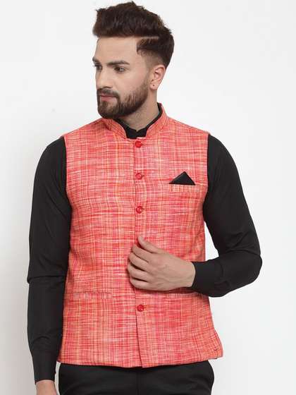 KLOTTHE Men Woven Design Nehru Jacket