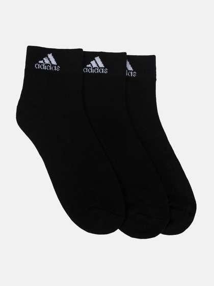 ADIDAS Men Pack of
                          3 Black Solid Ankle Length Socks