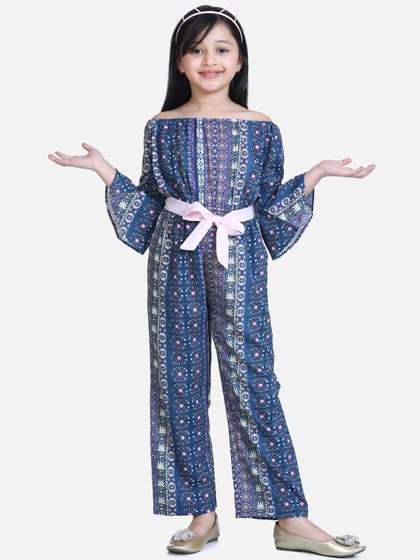 StyleStone Girls Blue
                    Printed Basic Jumpsuit
