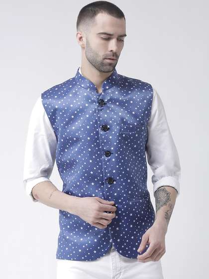 Hangup Men Printed Woven Nehru Jacket