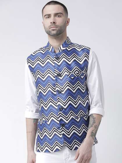 Hangup Men Geometric Printed Woven Nehru Jacket