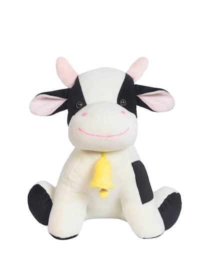 Ultra Kids Black & White Huggable Sitting Cow Stuffed Plush Animal Soft Toy