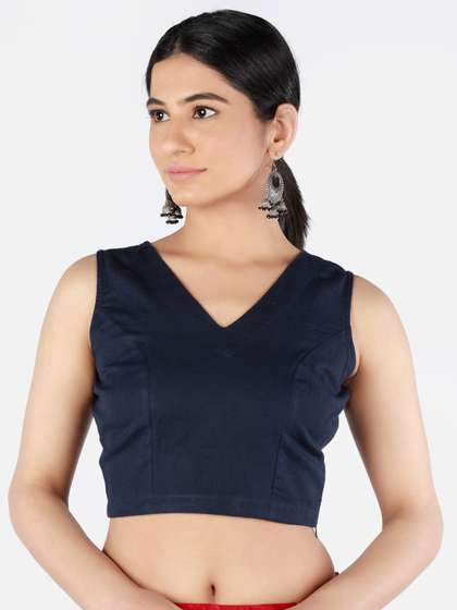 Llajja Women Solid Saree Blouse