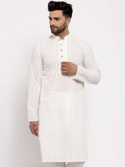 Jompers Men Geometric Embroidered Kurta