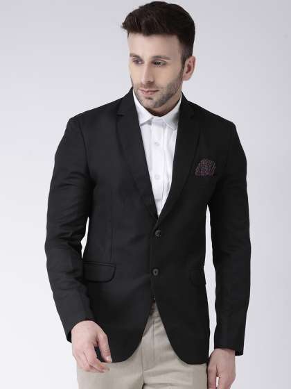 Hangup Men Black Solid Single-Breasted Casual Blazer