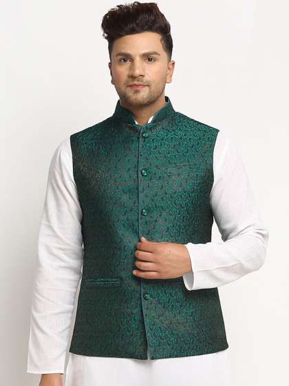 TREEMODA Men Embellished Brocade Nehru Jacket