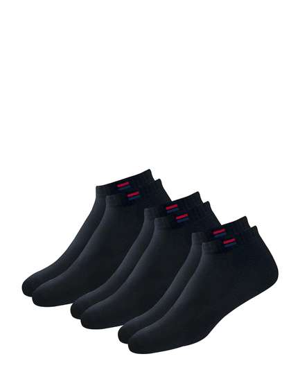 NAVYSPORT Men Pack
                        of 3 Black Solid Ankle-Length Socks