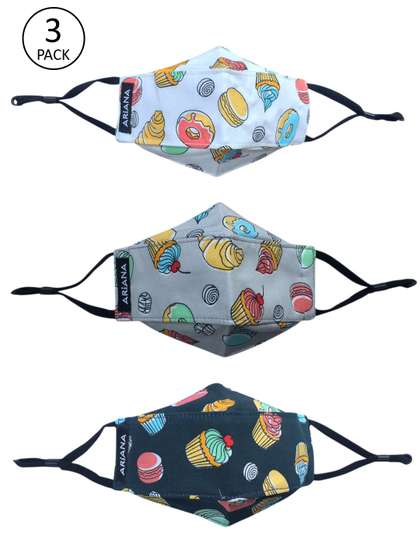 Ariana Kids Pack Of 3
                    Printed 7-Ply Protective Outdoor Face Masks