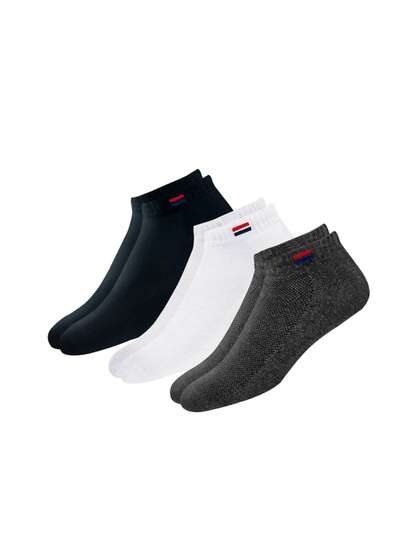 NAVYSPORT Men Pack of
                      3 Assorted Patterned Ankle-Length Socks