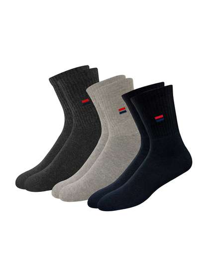 NAVYSPORT Men Pack Of
                      3 Assorted Calf-Length Socks
