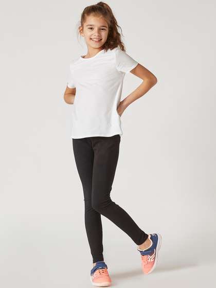Decathlon DOMYOS - Girls
                    Black Solid Ankle-Length Gym Leggings