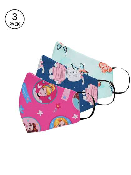 Tossido Kids Pack Of 3
                      Printed 3-Ply 100% Cotton Cloth Masks