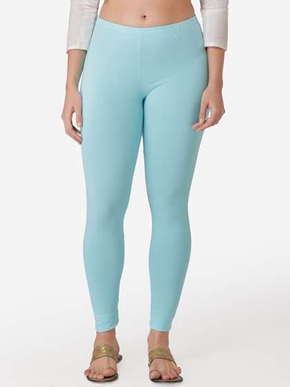 Vami Women Blue
                        Solid Cropped Leggings