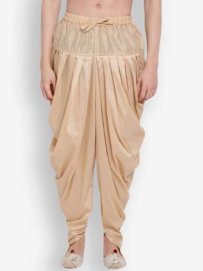 Here&Now X
                        Sanwara Men Beige-Coloured Solid Dhoti