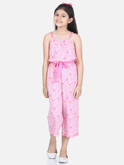 StyleStone Girls Pink
                    Printed Basic Jumpsuit