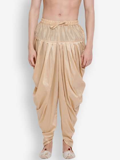 Here&Now X
                        Sanwara Men Beige Solid Relaxed-Fit Dhoti