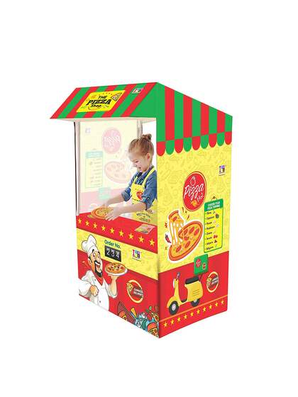 ITOYS Kids Yellow & Red Pizza Shop Theme Playhouse Tent