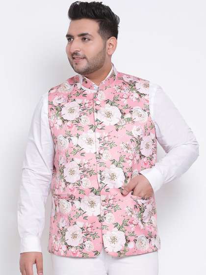 hangup trend Men Floral Printed Nehru Jacket