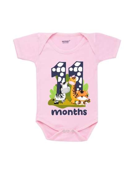 KNITROOT Infants 11
                    Months Pink Printed Bodysuit