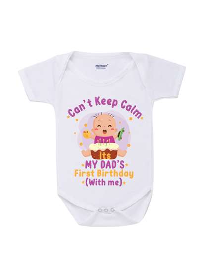 KNITROOT Infants Kids
                      Printed White Happy Birthday Daddy Cotton
                      Bodysuit