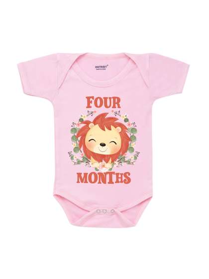 KNITROOT Infant Kids
                    Pink & Orange Four Months Printed Bodysuit