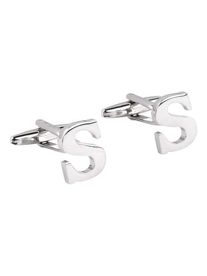 The Tie Hub Silver-Toned
                    Alphabet Cufflink