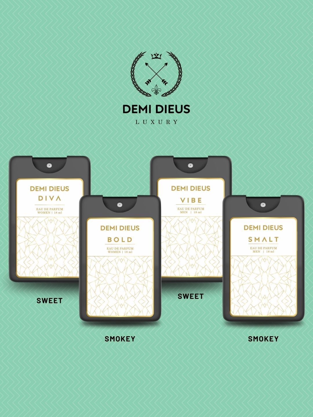 4Pcs Eau de Parfum- 18 ml Each