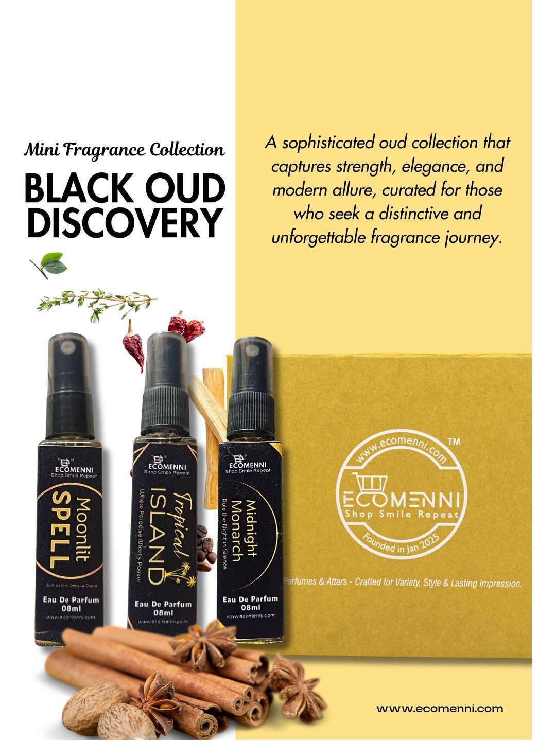 3Pcs Eau De Parfum - 8ml Each