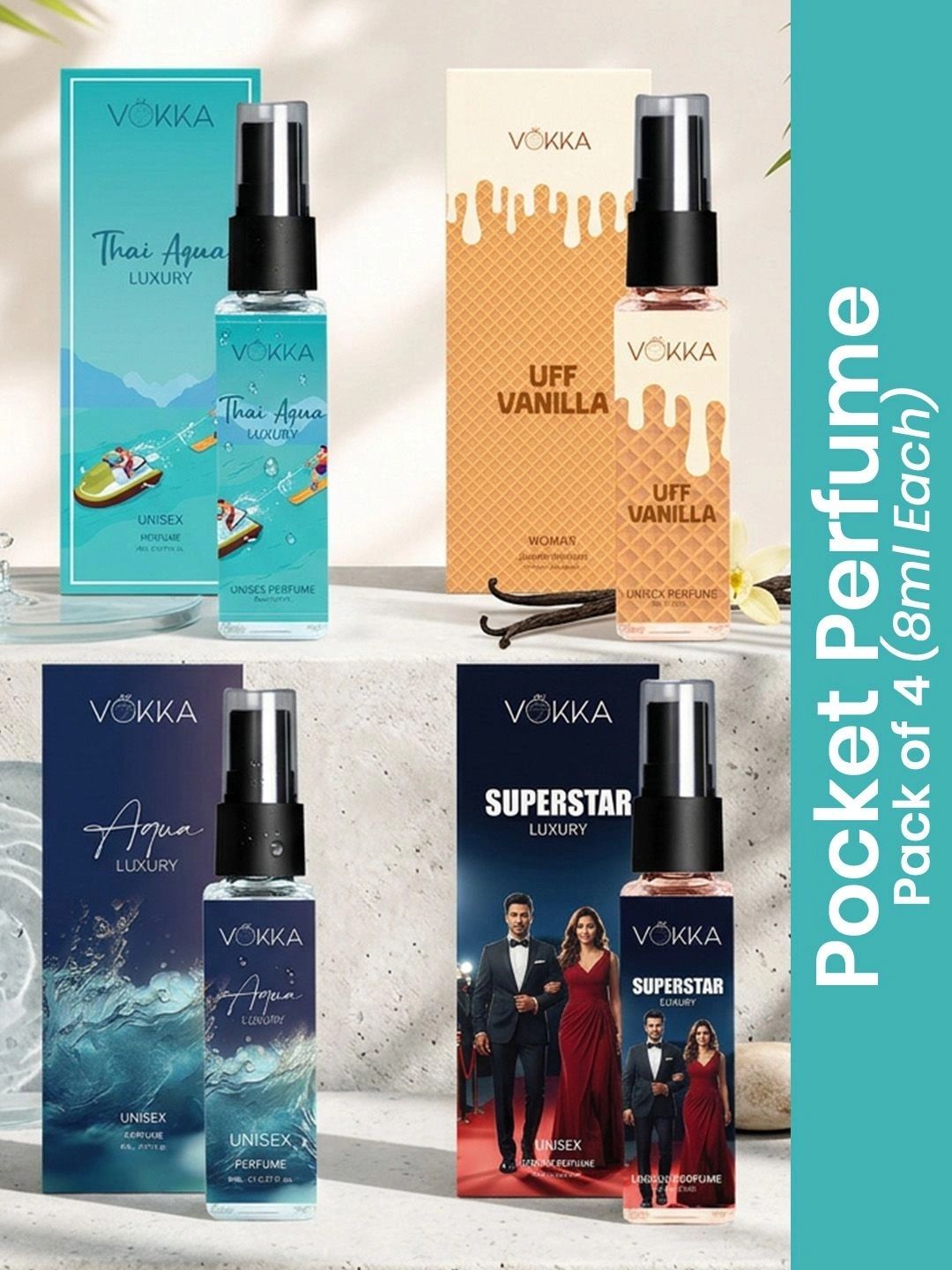 4Pcs Long Lasting EDP 8ml Each