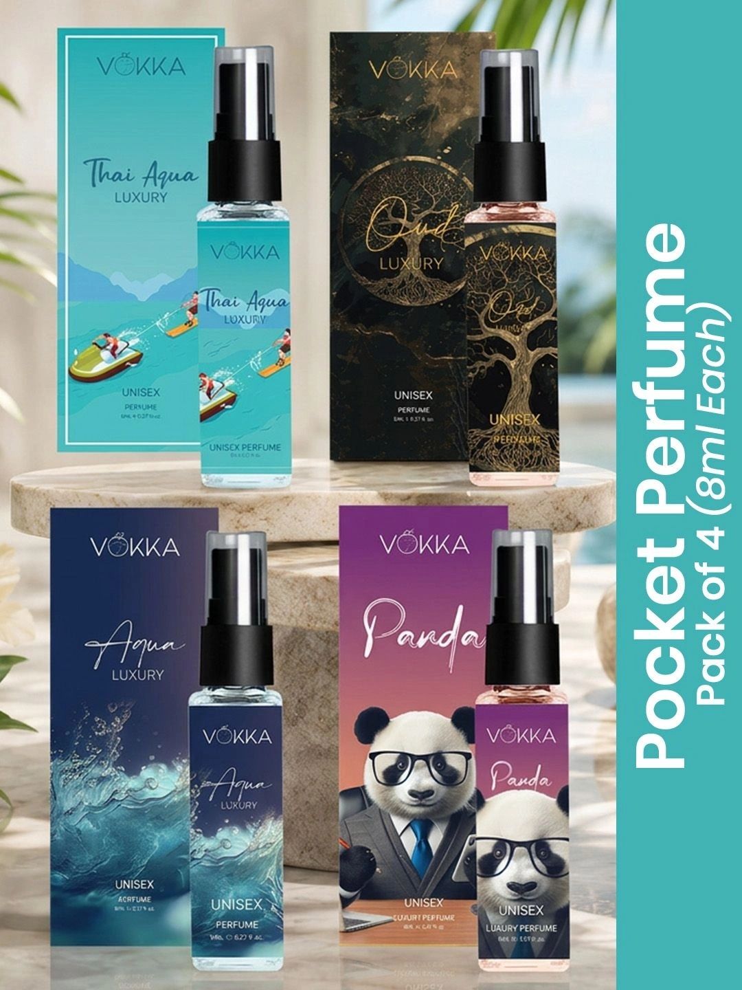 4Pcs Long Lasting EDP 8ml Each