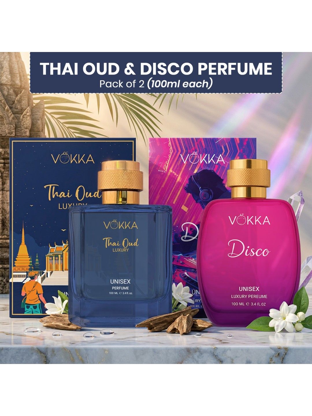 Unisex 2Pcs EDP 100 ml Each