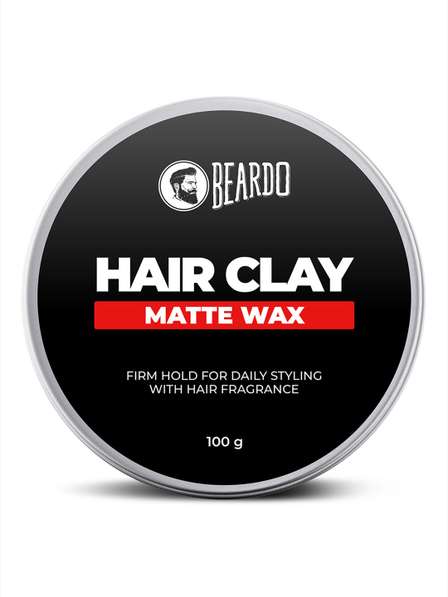 BEARDO Strong Hold Hair Clay Wax with Kaolin Clay for Lasting Hold & Matte Finish - 100 g