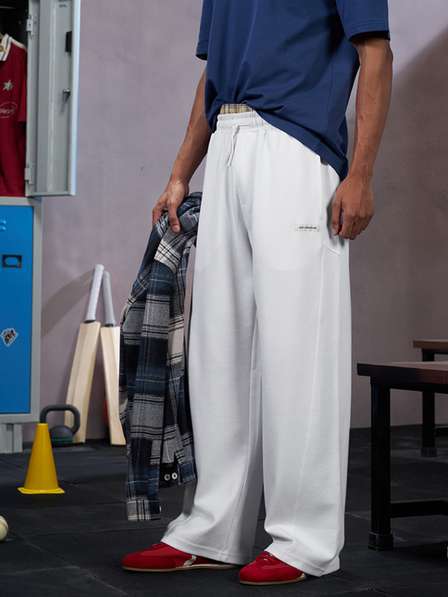 Snitch White Mid Rise Wide Leg Trackpant