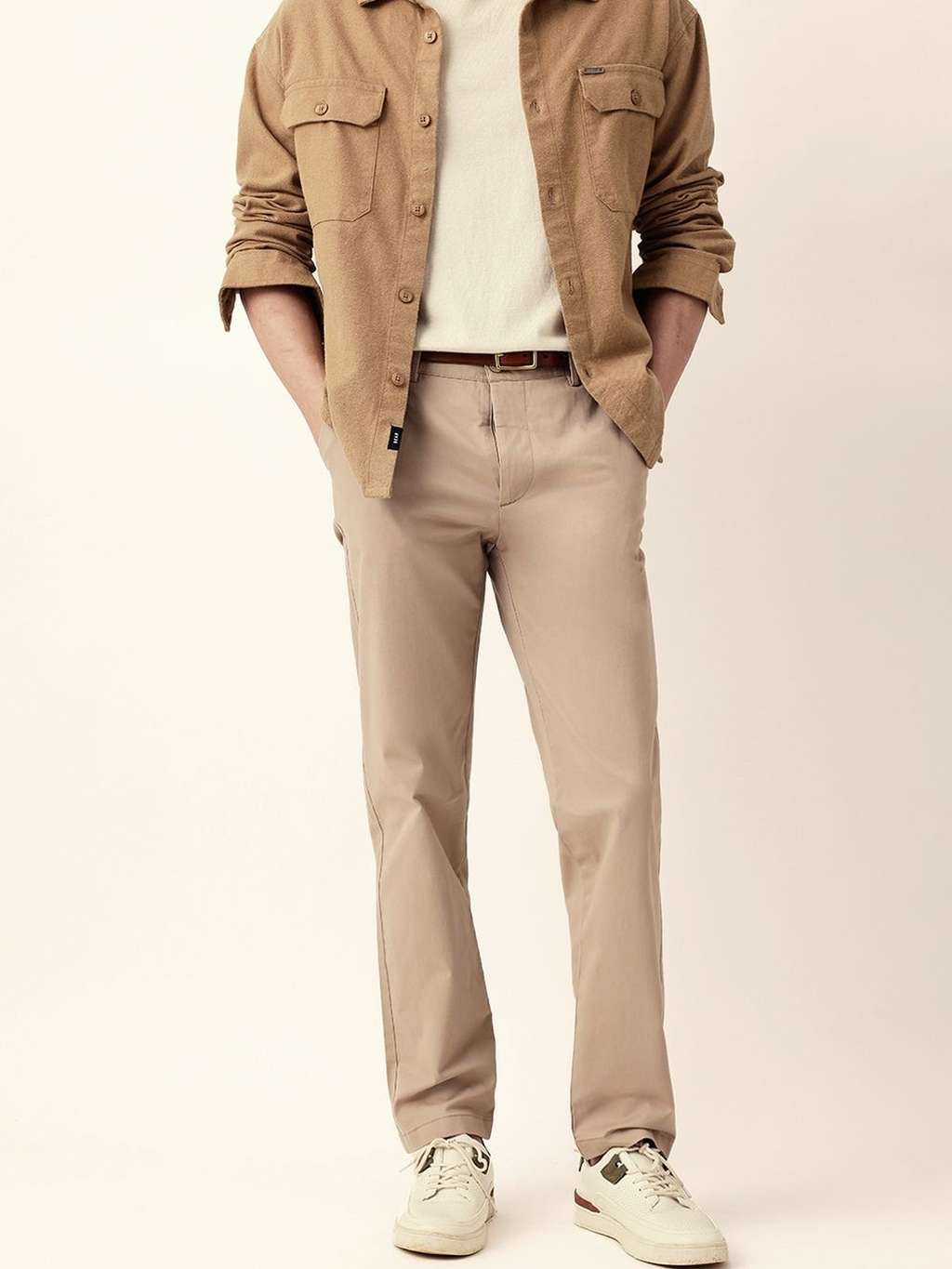 THE BEAR HOUSE Men Smart Straight Fit Trousers — image 1 of 7
