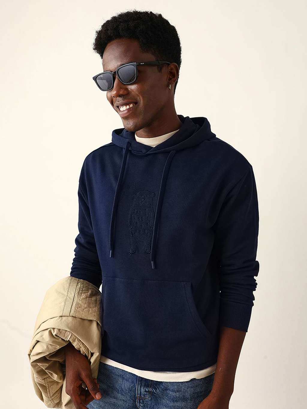 THE BEAR HOUSE Men Embroidered Hooded Sweatshirt — image 1 of 8
