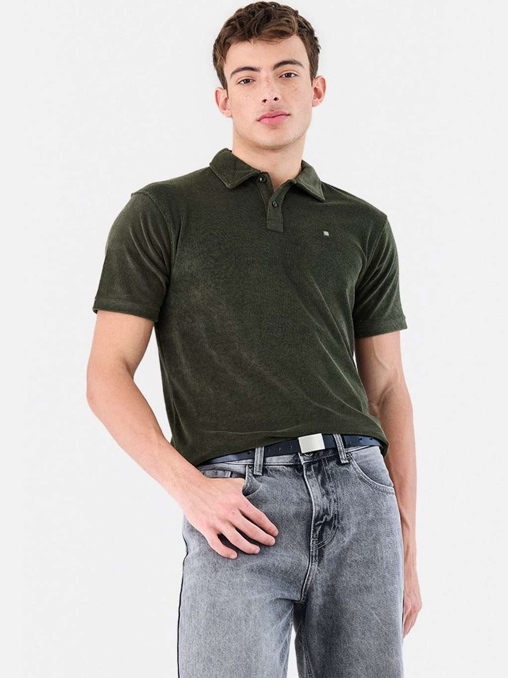 Snitch Blended Polo Collar Short Sleeves T-shirt — image 1 of 8