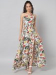 Emeros Women White Tropical Printed One Shoulder Maxi Dress view 1