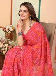HERE&NOW Floral Printed Ready to Wear Saree