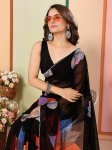 HERE&NOW Floral Printed Ready to Wear Saree