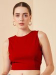 Rare Round Neck Styled Back Crop Top view 2