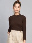 SASSAFRAS Black High Neck Cropped Top view 3