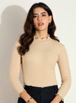 SASSAFRAS Black High Neck Cropped Top view 4