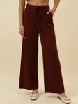 Beatnik Women Smart Loose Fit Mid-Rise Wide Leg Trousers view 2