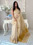 Anouk Striped Woven Design Zari Tissue Saree