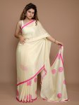 Anouk Floral Satin Designer Saree