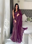 Anouk Striped Pure Cotton Khadi Saree