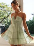 StyleCast Yellow Shoulder Straps Fit & Flare Dress view 1
