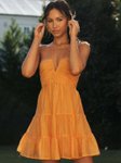 StyleCast Green Halter Neck A-Line Mini Dress view 1